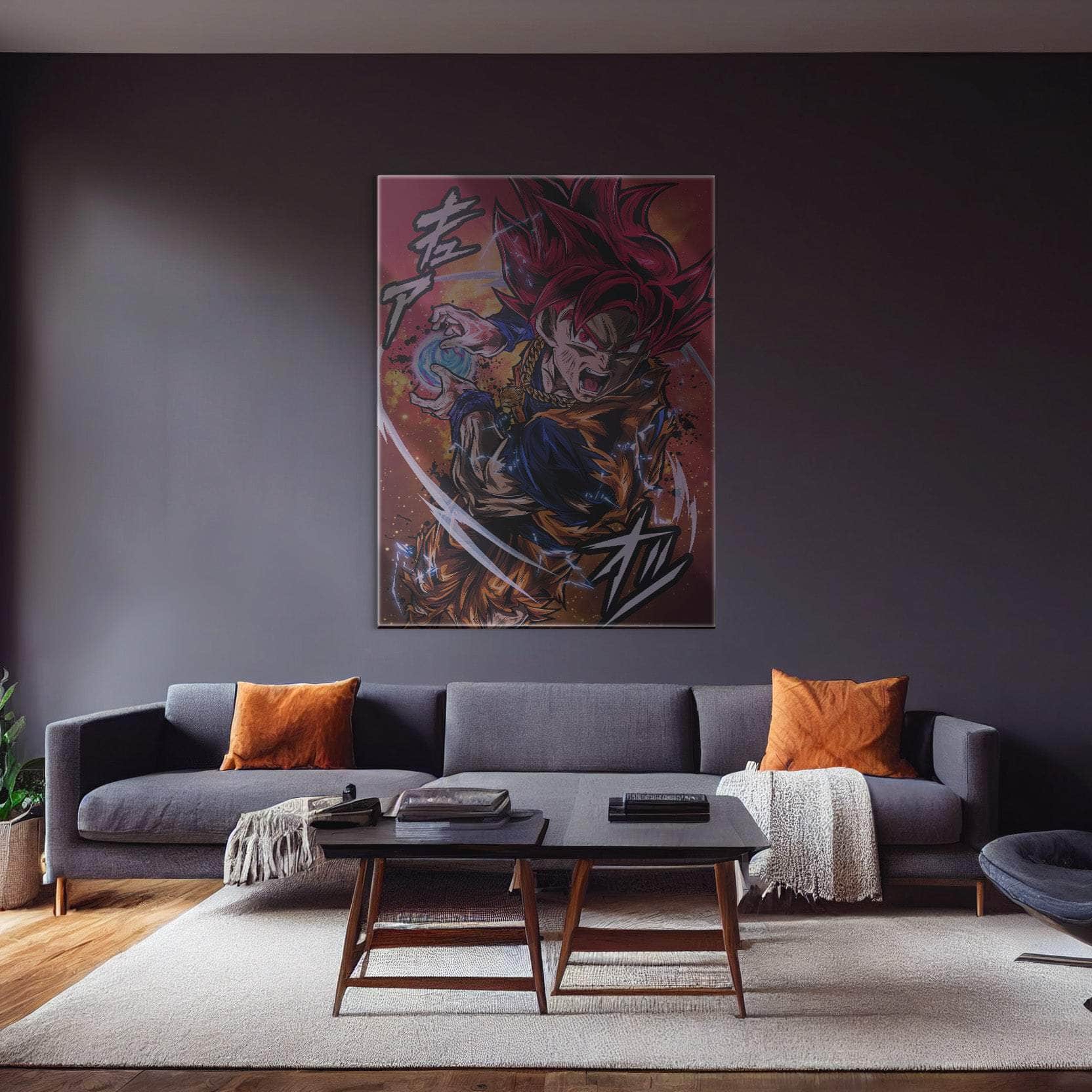 SSJ Red God Wall Art